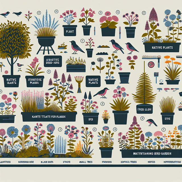 assortment of native plants for bird garden