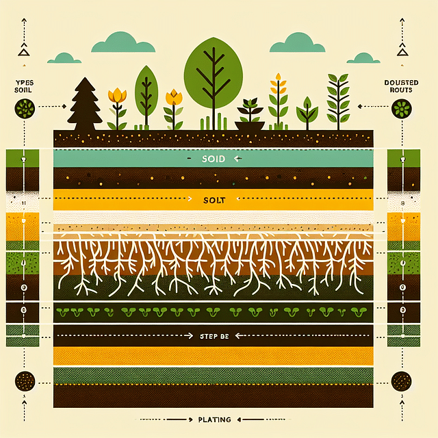 cross-section of layered garden planting