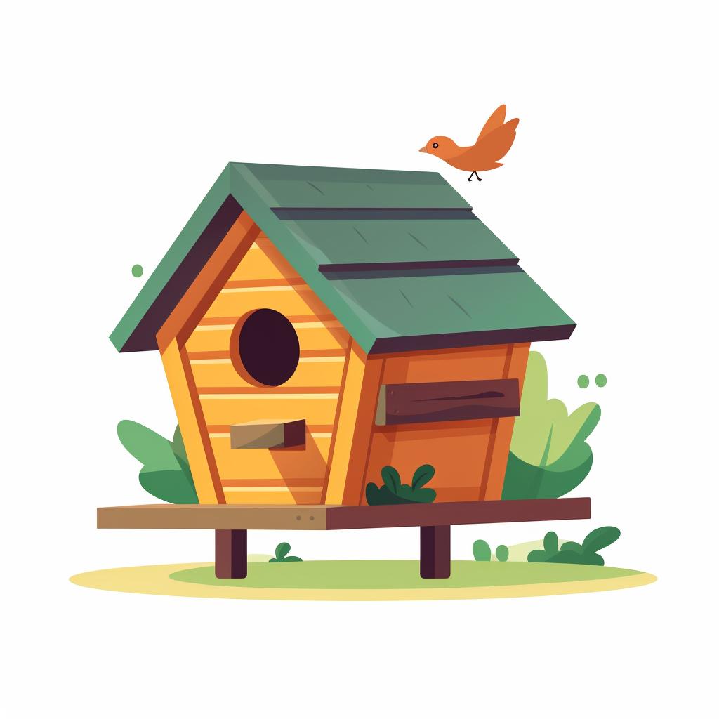 A completed birdhouse with a roof attached and smooth edges.