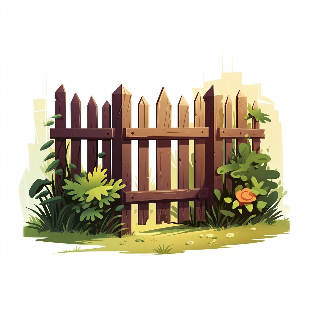 A small opening at the bottom of a garden fence