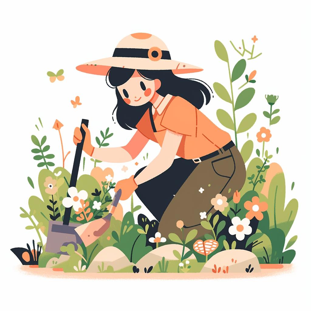 Person planting native plants in a garden