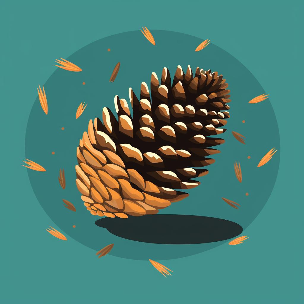 Pinecone being rolled in birdseed